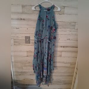 Girls Plus Lilt Floral Dress in Blue and Pink